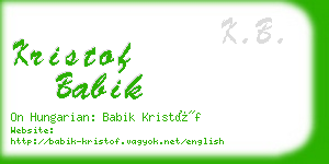 kristof babik business card